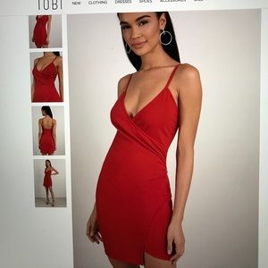 Feel the Night Red Bodycon Dress, Tobi, Size S